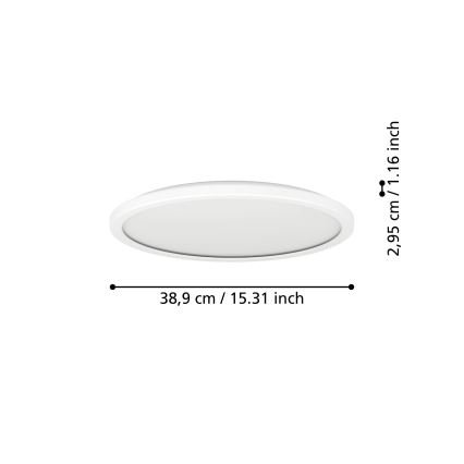 Eglo - LED RGBW Φωτιστικό οροφής μπάνιου dimming LED/18,5W/230V 2700-6500K διάμετρος 38,9cm IP44 λευκό ZigBee
