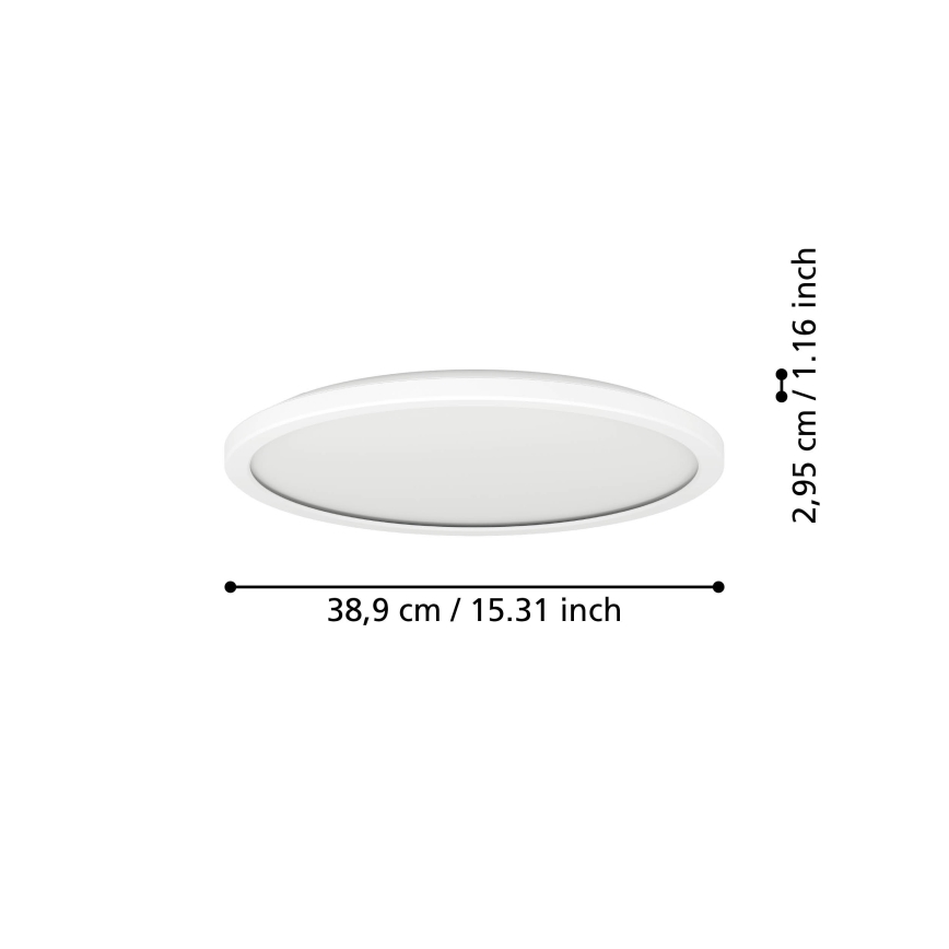 Eglo - LED RGBW Φωτιστικό οροφής μπάνιου dimming LED/18,5W/230V 2700-6500K διάμετρος 38,9cm IP44 λευκό ZigBee