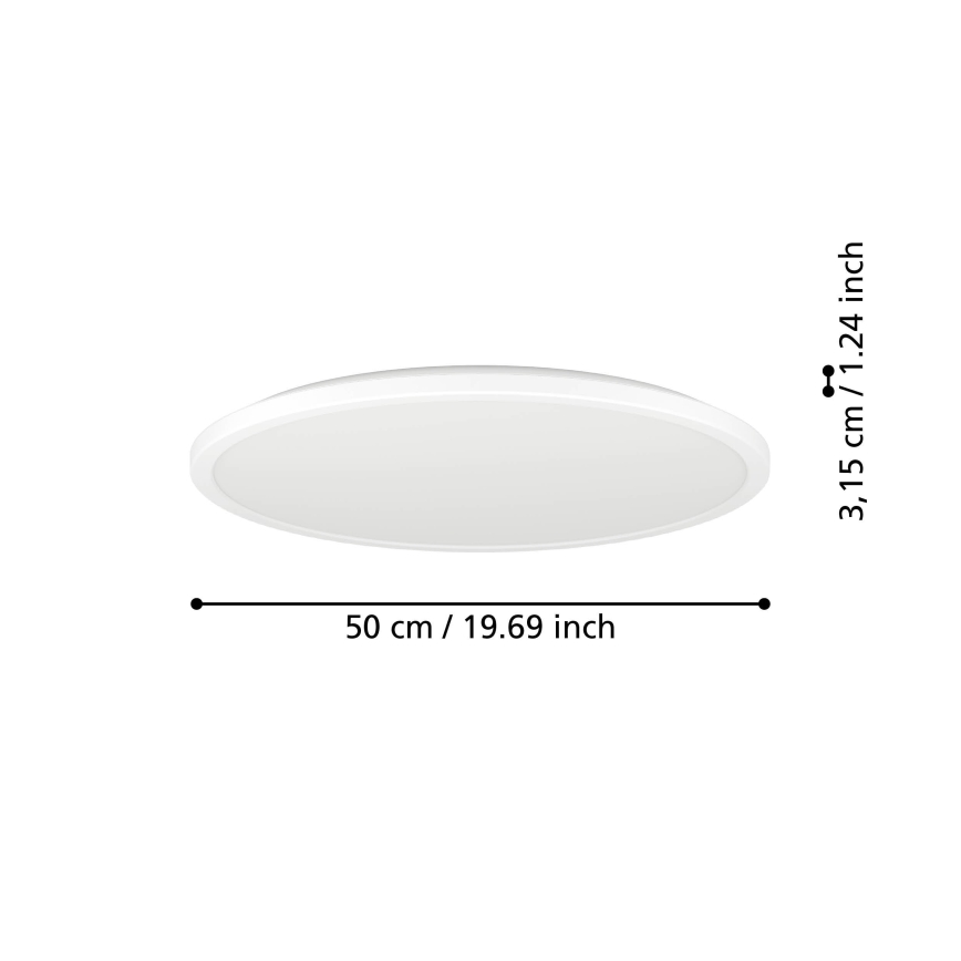 Eglo - LED RGBW Φωτιστικό οροφής μπάνιου dimming LED/16,8W/230V 2700-6500K διάμετρος 50 cm IP44 λευκό ZigBee