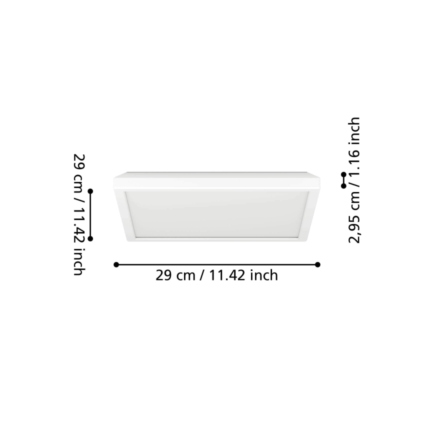 Eglo - LED RGBW Φωτιστικό οροφής μπάνιου dimming LED/13,4W/230V 2700-6500K 29x29 cm IP44 λευκό ZigBee