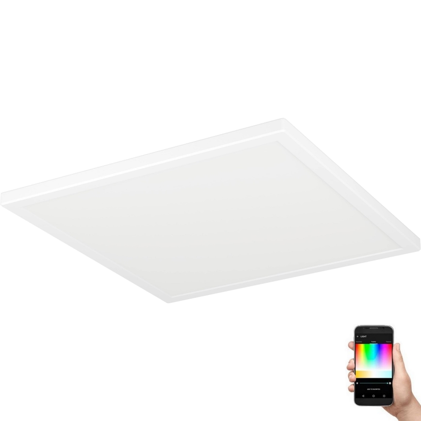 Eglo - Ρυθμιζόμενο LED RGBW φωτιστικό οροφής μπάνιου LED/17,6W/230V 2700-6500K 39x39 cm IP44 λευκό ZigBee
