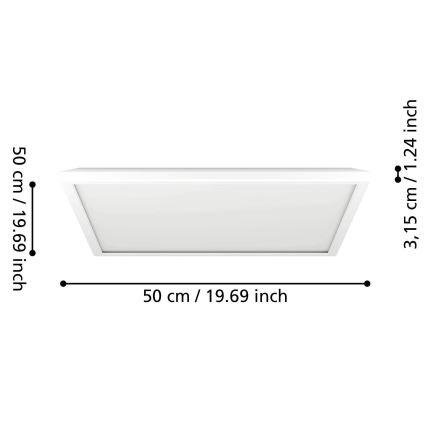 Eglo - LED RGBW Φωτιστικό οροφής μπάνιου dimming LED/17W/230V 2700-6500K 50x50 cm IP44 λευκό ZigBee