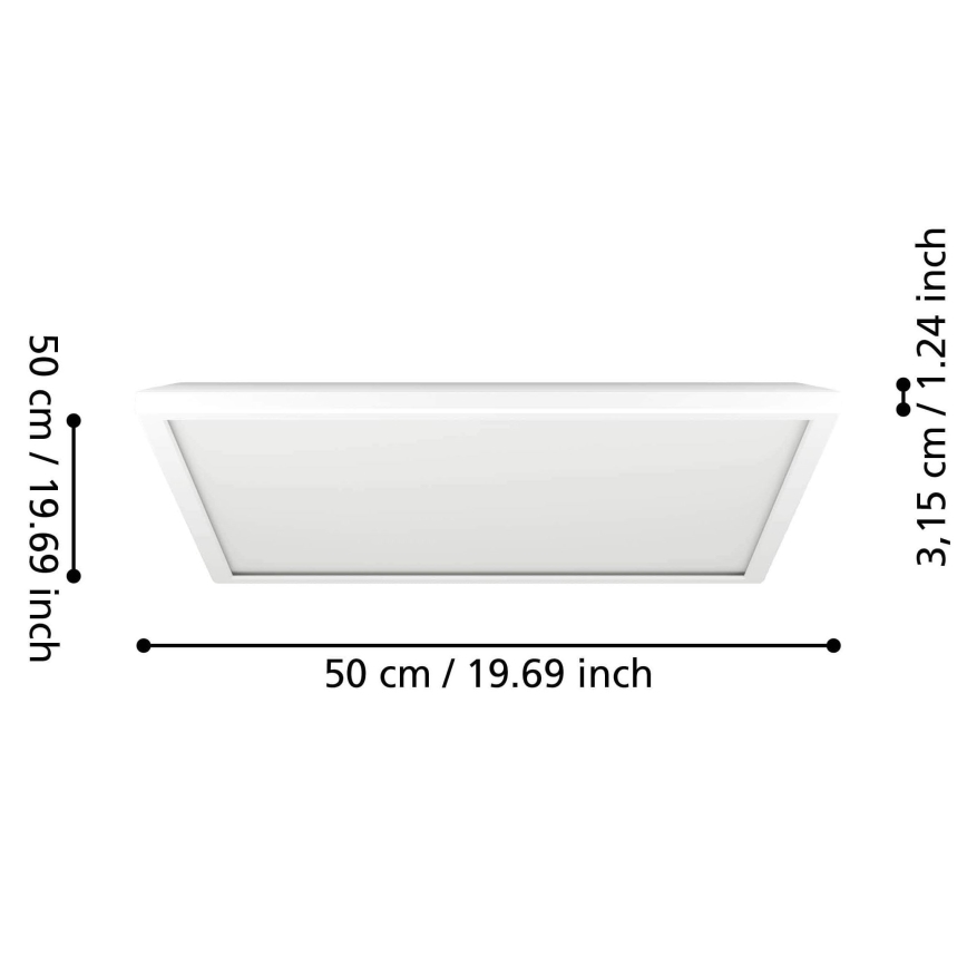 Eglo - LED RGBW Φωτιστικό οροφής μπάνιου dimming LED/17W/230V 2700-6500K 50x50 cm IP44 λευκό ZigBee