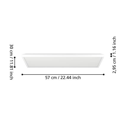 Eglo - LED RGBW Φωτιστικό οροφής μπάνιου dimming LED/17,2W/230V 2700-6500K 30x57cm IP44 λευκό ZigBee
