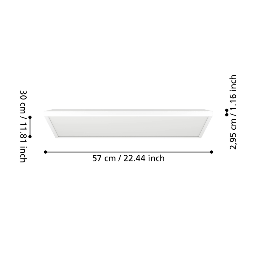 Eglo - LED RGBW Φωτιστικό οροφής μπάνιου dimming LED/17,2W/230V 2700-6500K 30x57cm IP44 λευκό ZigBee