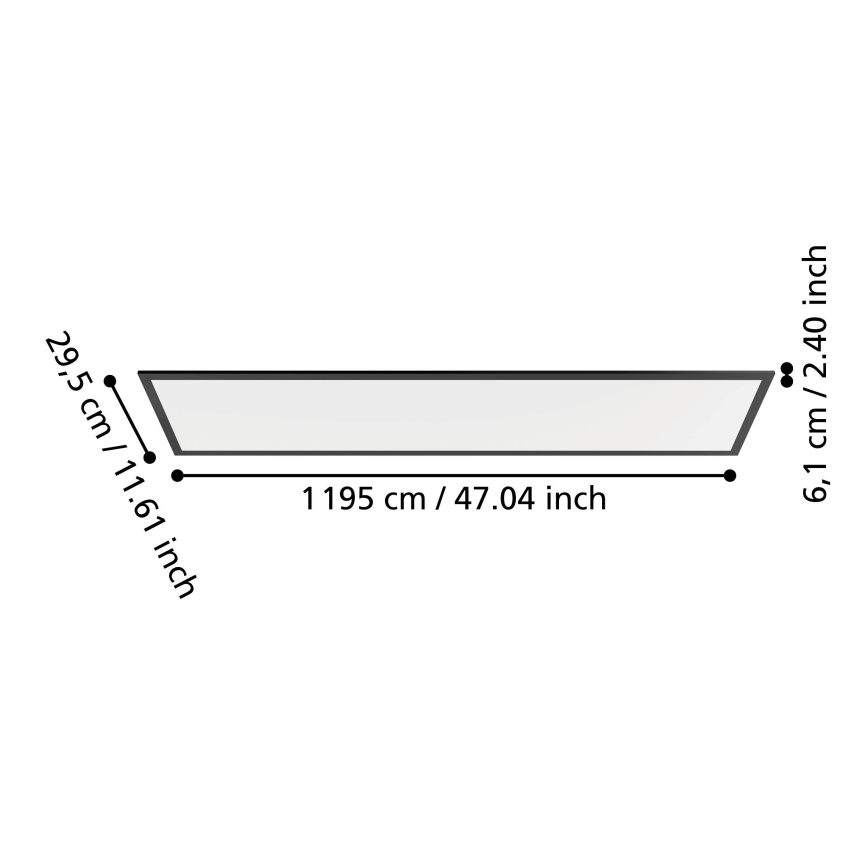 Eglo - Επιφανειακό LED πάνελ LED/33W/230V 2700/4000/6500K 120x30 cm μαύρο