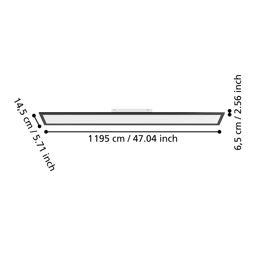 Eglo - Επιφανειακό πάνελ LED/28W/230V 2700/4000/6500K 120x15 cm μαύρο