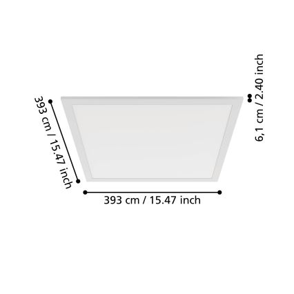 Eglo - LED Φωτιστικό οροφής LED/18,8W/230V 2700/4000/6500K 40x40 cm λευκό