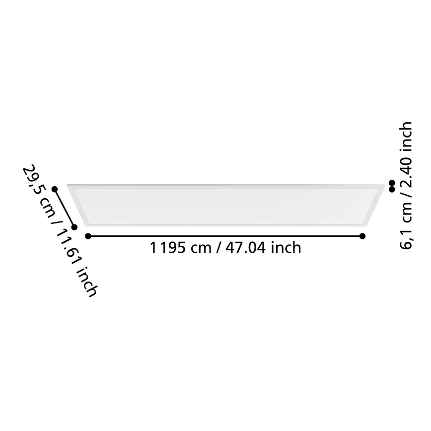 Eglo - LED επιφανειακό πάνελ LED/33W/230V 2700/4000/6500K 120x30 cm λευκό
