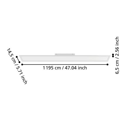 Eglo - Επιφανειακό LED πάνελ LED/28W/230V 2700/4000/6500K 120x15 cm λευκό