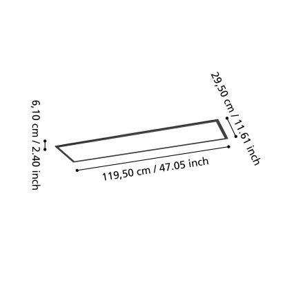 Eglo - LED RGBW Ρυθμιζόμενο επιφανειακό πάνελ LED/34W/230V 2700-6500K 120x30 cm μαύρο