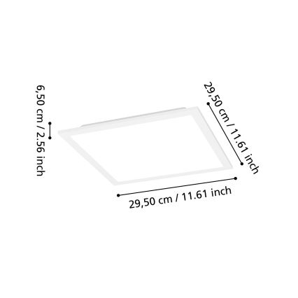 Eglo - LED RGBW Ρυθμιζόμενο φωτιστικό οροφής LED/14W/230V 2700-6500K 30x30 cm λευκό