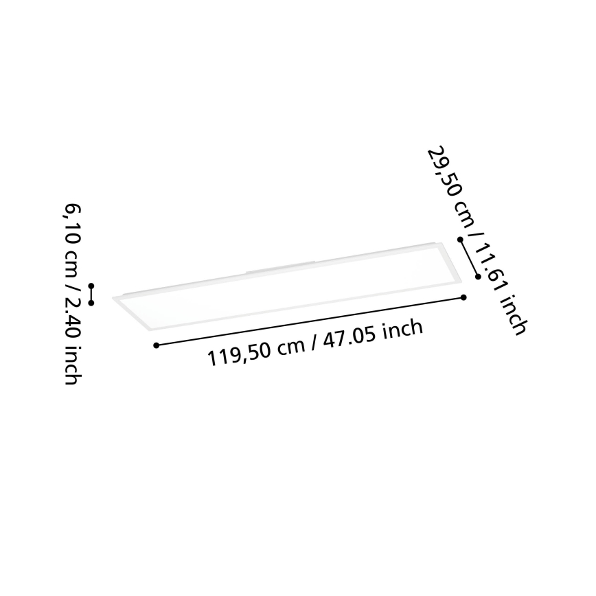 Eglo - LED RGBW Ρυθμιζόμενο επιφανειακό πάνελ LED/34W/230V 2700-6500K 120x30 cm λευκό
