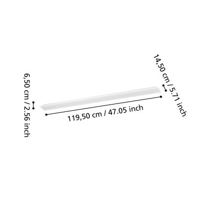 Eglo - LED RGBW Ρυθμιζόμενο επιφανειακό πάνελ οροφής LED/28W/230V 2700-6500K 120x15 cm λευκό