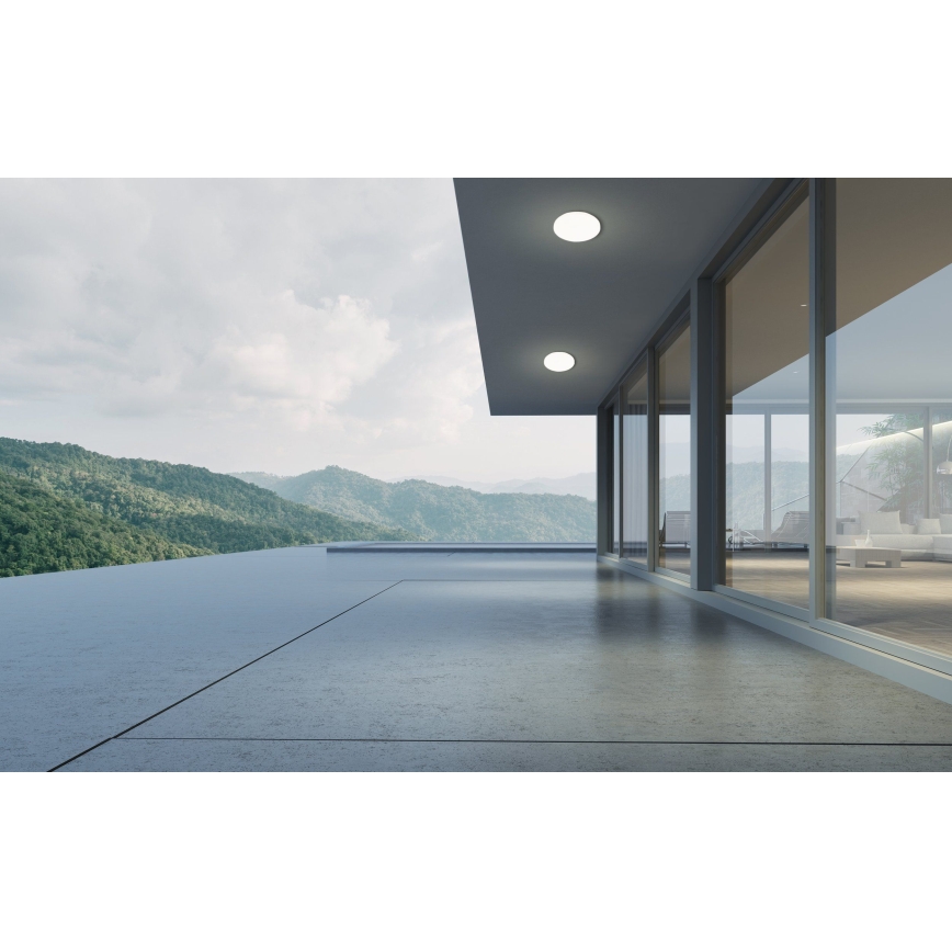 Eglo - LED φωτιστικό οροφής μπάνιου με αισθητήρα κίνησης και λυκόφωτος LED/18W/230V Ø 31 cm IP54 λευκό