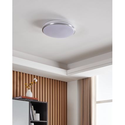 Eglo - Φωτιστικό οροφής μπάνιου LED/18W/230V 3000/4000/6500K Ø 34 cm IP54 ματ χρώμιο
