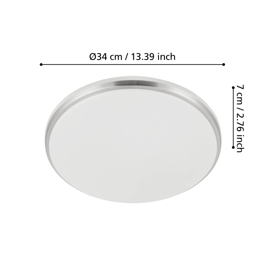 Eglo - LED φωτιστικό οροφής για μπάνιο LED/18W/230V 3000/4000/6500K IP54 ματ χρώμιο