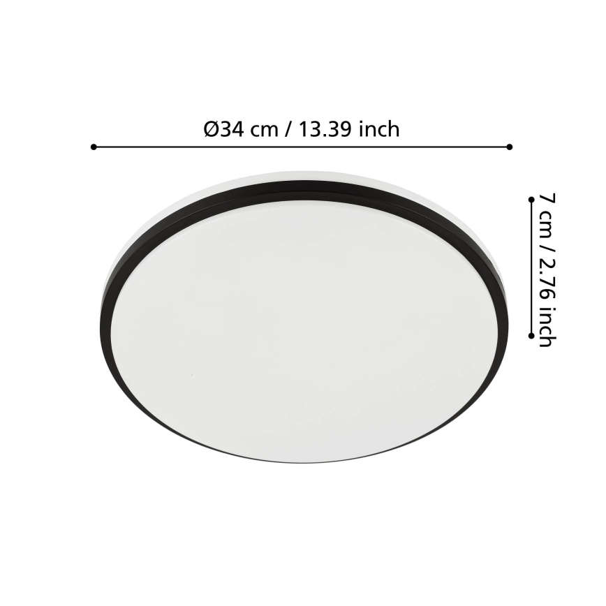 Eglo - LED φωτιστικό οροφής για μπάνιο LED/18W/230V 3000/4000/6500K IP54 μαύρο