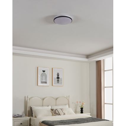 Eglo - LED φωτιστικό οροφής για μπάνιο LED/18W/230V 3000/4000/6500K Ø 34 cm IP54 μαύρο