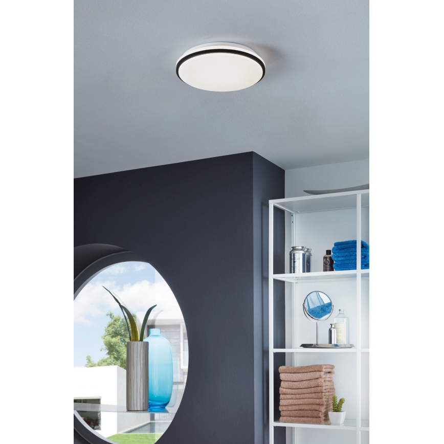 Eglo - LED φωτιστικό οροφής για μπάνιο LED/18W/230V 3000/4000/6500K Ø 34 cm IP54 μαύρο