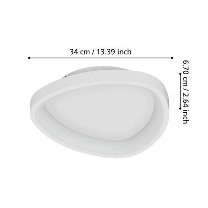 Eglo - LED Dimmable φωτιστικό οροφής LED/12W/230V 2700-6500K λευκό + τηλεχειριστήριο