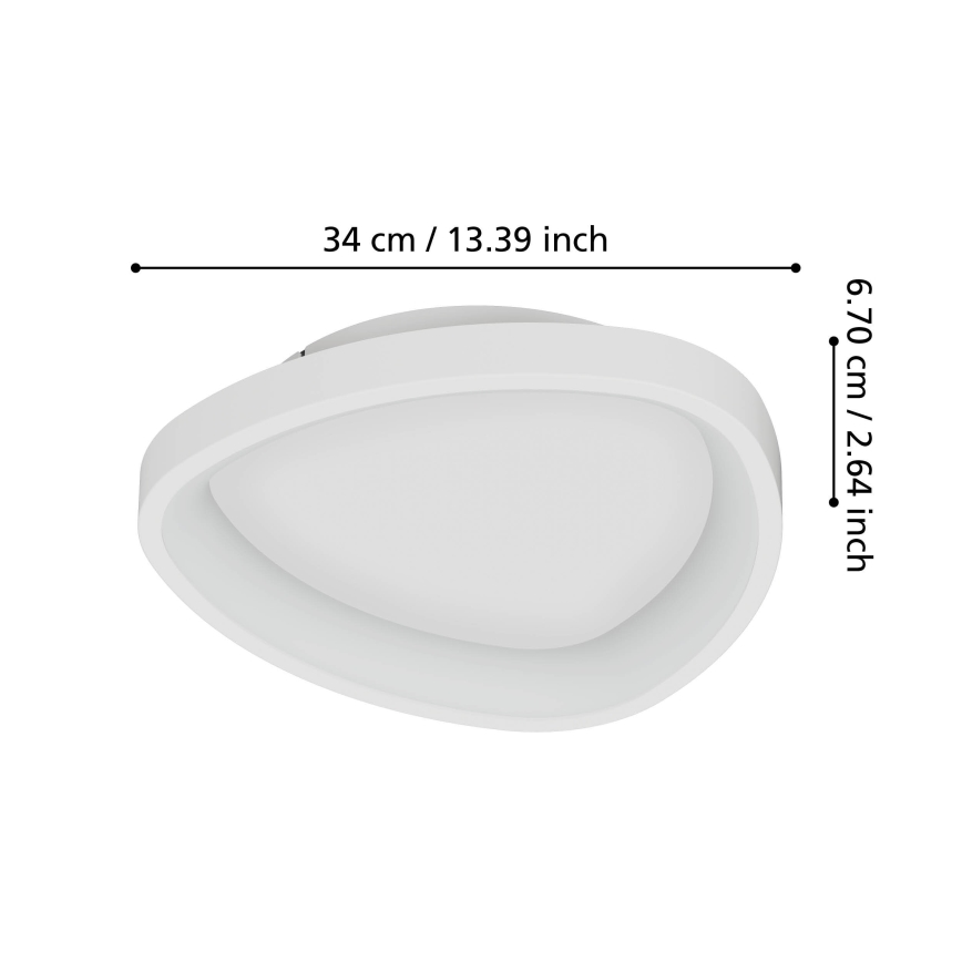 Eglo - LED Dimmable φωτιστικό οροφής LED/12W/230V 2700-6500K λευκό + τηλεχειριστήριο