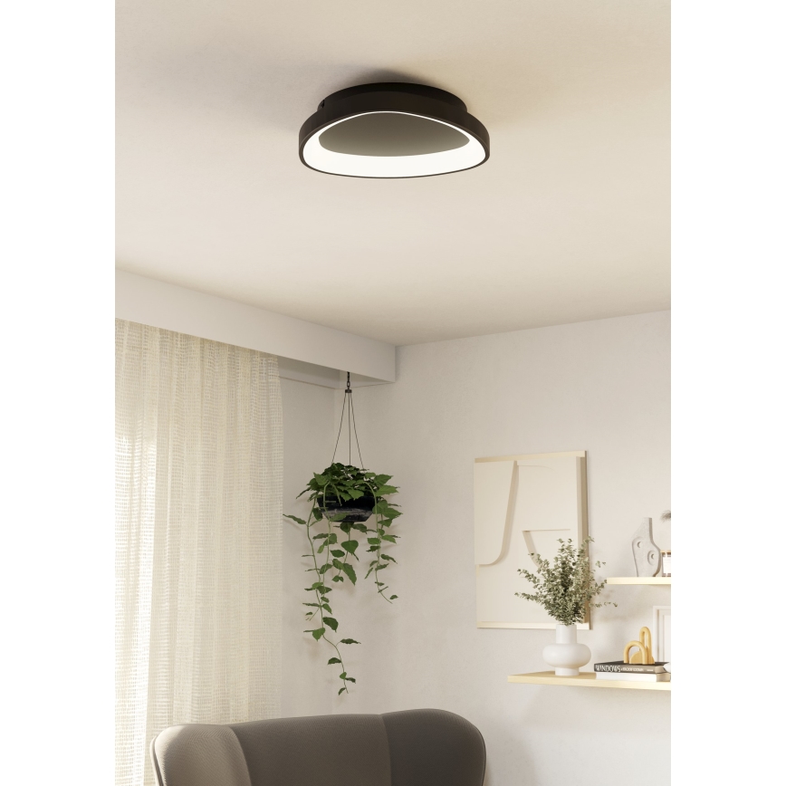Eglo - LED Dimmable φωτιστικό οροφής LED/12W/230V 2700-6500K μαύρο + τηλεχειριστήριο
