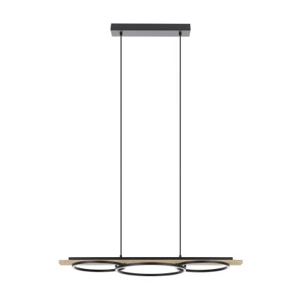 Eglo - Led Dimmable κρεμαστό φωτιστικό οροφής 2xLED/12,5W/230V+1xLED/15,5W 3000K μπεζ/μαύρο