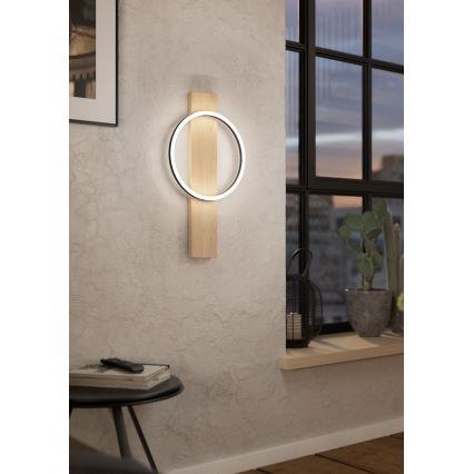 Eglo - Φωτιστικό τοίχου LED LED/12W/230V 3000K μπεζ/μαύρο