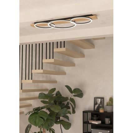Eglo - Φωτιστικό οροφής LED 3xLED/12W/230V 3000K μπεζ/μαύρο