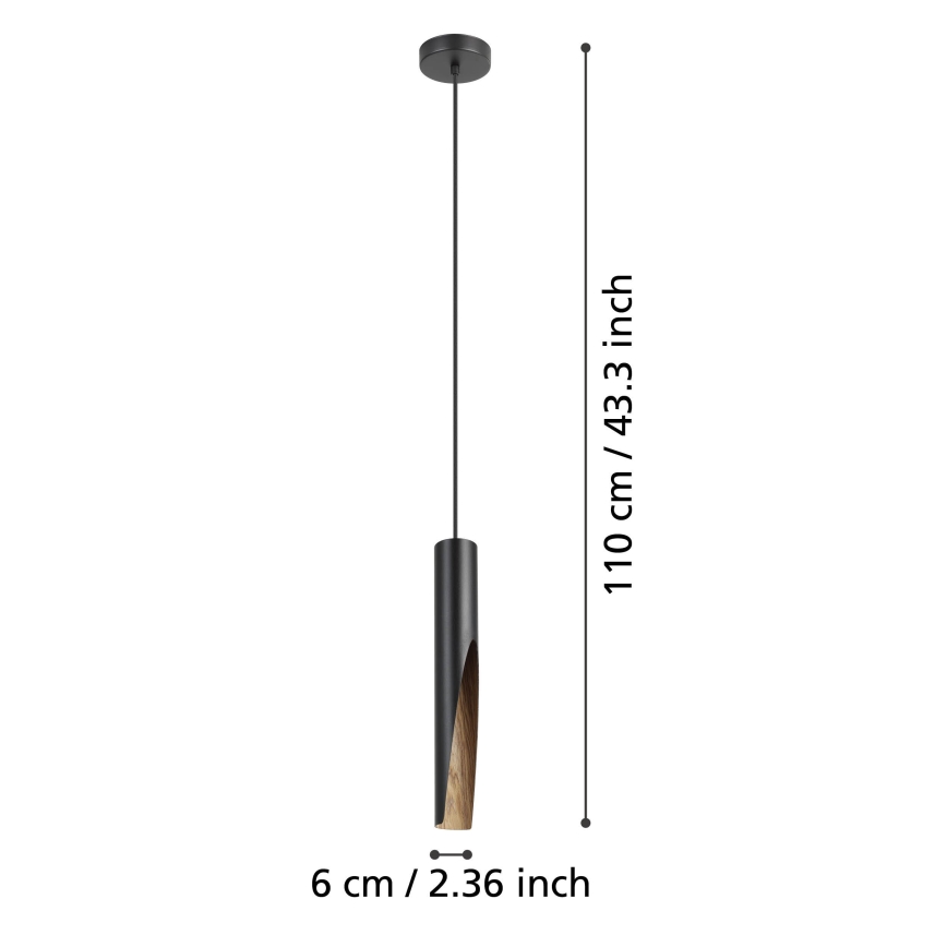 Eglo -  Κρεμαστό φωτιστικό οροφής LED 1xGU10/4,5W/230V 3000K μαύρο/καφέ