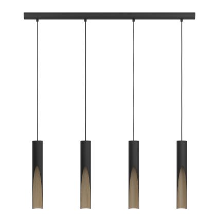 Eglo -  Κρεμαστό φωτιστικό οροφής LED 4xGU10/4,5W/230V 3000K μαύρο/καφέ