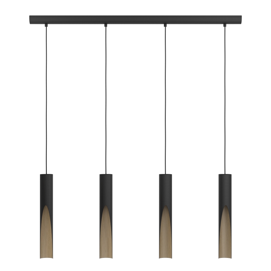 Eglo -  Κρεμαστό φωτιστικό οροφής LED 4xGU10/4,5W/230V 3000K μαύρο/καφέ