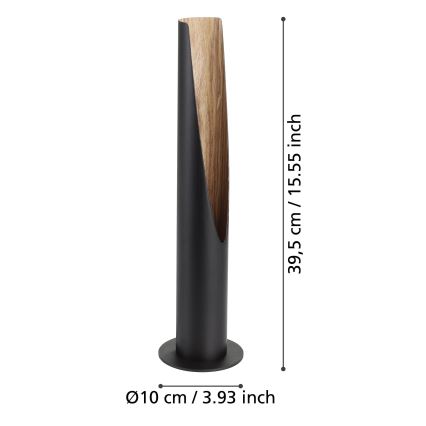 Eglo - Επιτραπέζιο φωτιστικό LED 1xGU10/4,5W/230V 3000K μαύρο/καφέ