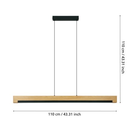 Eglo - Led Dimmable κρεμαστό φωτιστικό οροφής LED/25,5W/230V 3000K μαύρο/μπεζ