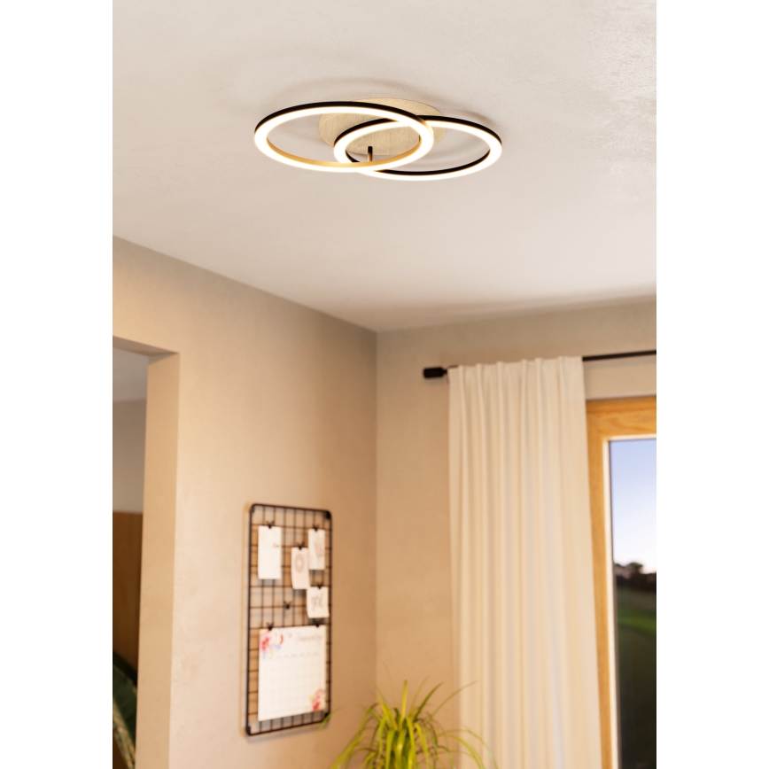 Eglo - LED Dimmable φωτιστικό οροφής 2xLED/16W/230V 2700-6500K μπεζ/μαύρο ZigBee