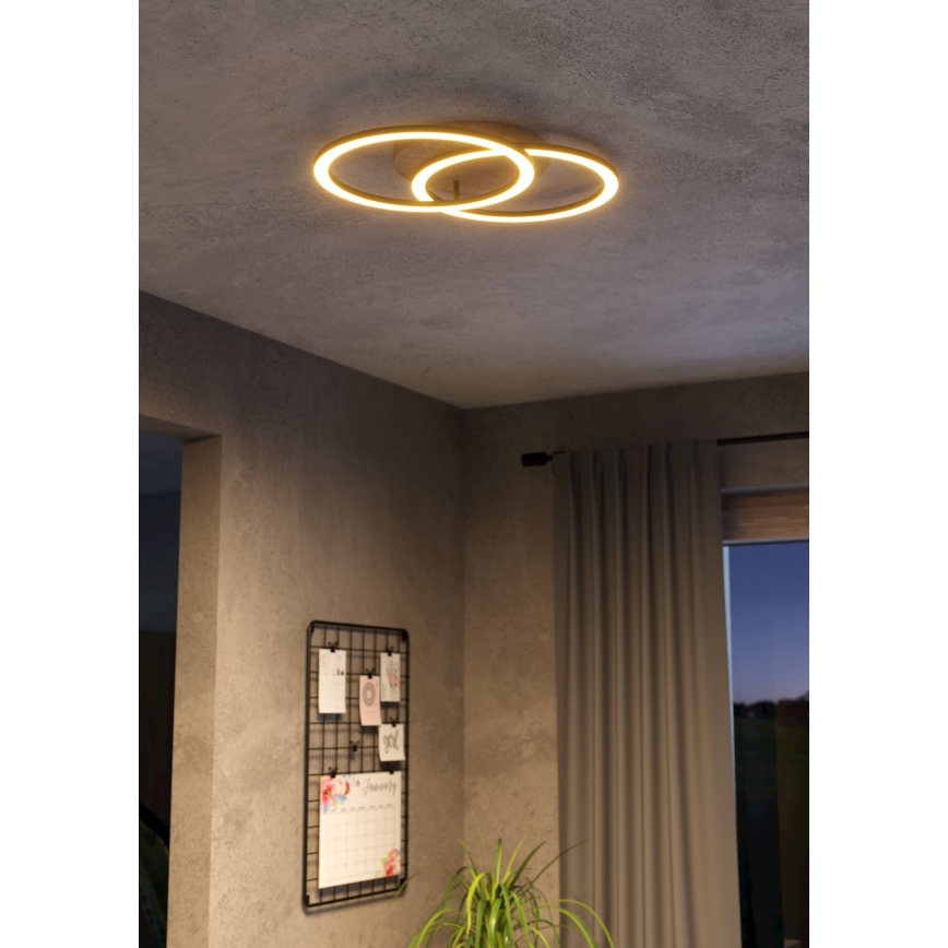 Eglo - LED Dimmable φωτιστικό οροφής 2xLED/16W/230V 2700-6500K μπεζ/μαύρο ZigBee