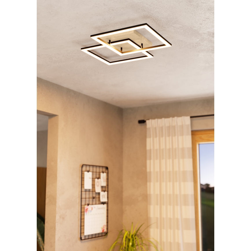 Eglo - Πλαφονιέρα οροφής ντιμαριζόμενη LED 4xLED/32W/230V 2700-6500K καφέ/μαύρο
