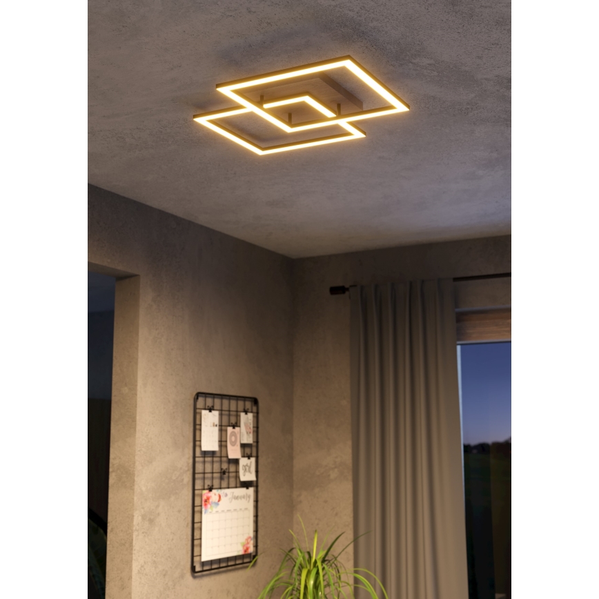 Eglo - Πλαφονιέρα οροφής ντιμαριζόμενη LED 4xLED/32W/230V 2700-6500K καφέ/μαύρο