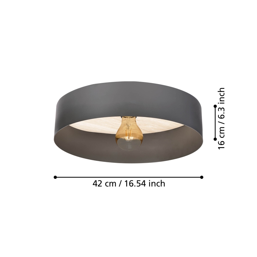 Eglo - Φωτιστικό οροφής 1xE27/40W/230V γκρι