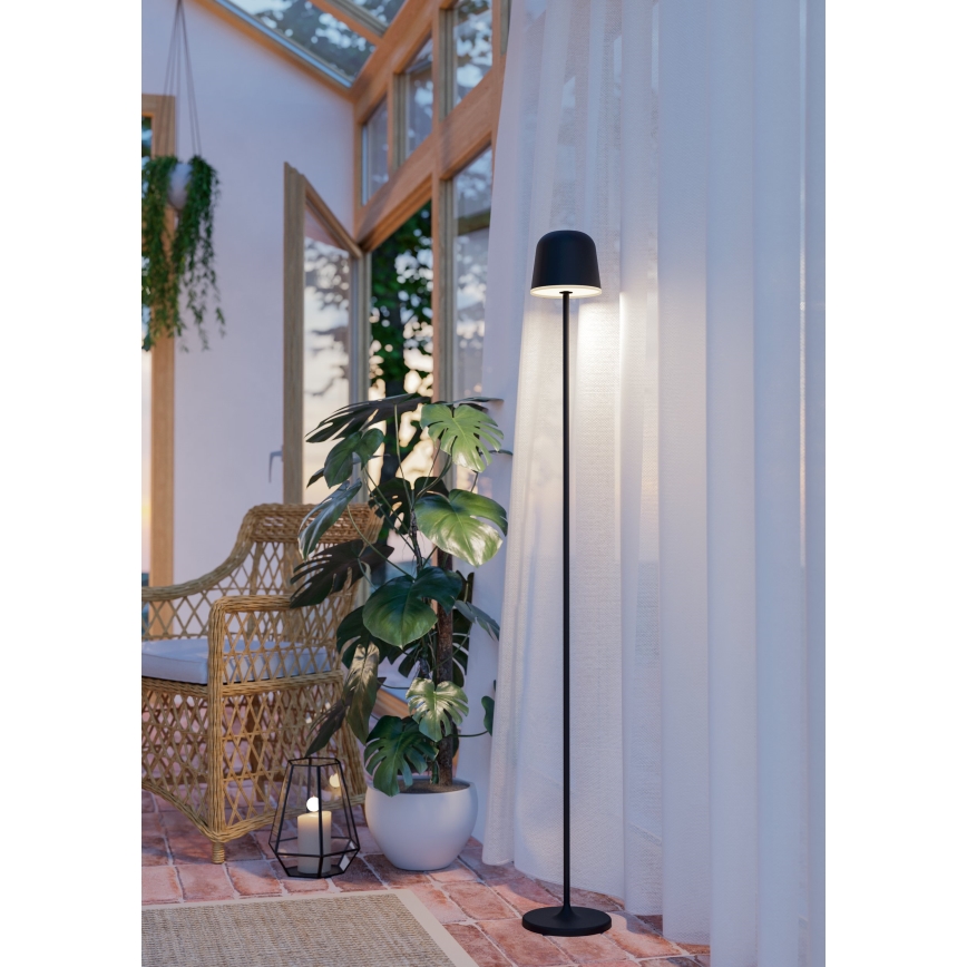 Eglo - LED Dimming Εξωτερικού χώρου επαναφορτιζόμενο επιδαπέδιο φωτιστικό LED/4,3W/5V 2400/3000/4000K IP54 μαύρο