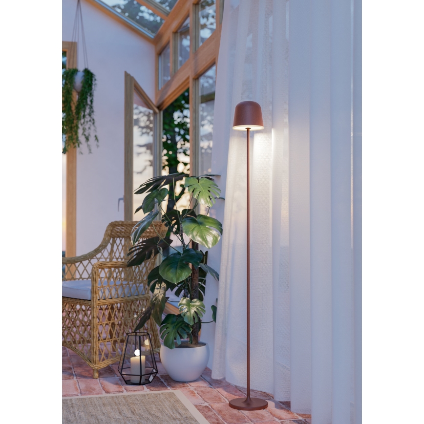 Eglo - LED Dimming Εξωτερικού χώρου επαναφορτιζόμενο επιδαπέδιο φωτιστικό LED/4,3W/230V 2400/3000/4000K IP54 καφέ