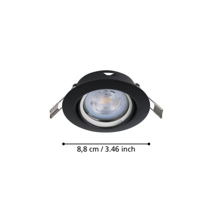 Eglo - ΣΕΤ 3x Χωνευτό Φωτιστικό LED 1xGU10/4W/230V μαύρο