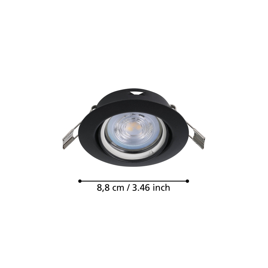 Eglo - ΣΕΤ 3x Χωνευτό Φωτιστικό LED 1xGU10/4W/230V μαύρο