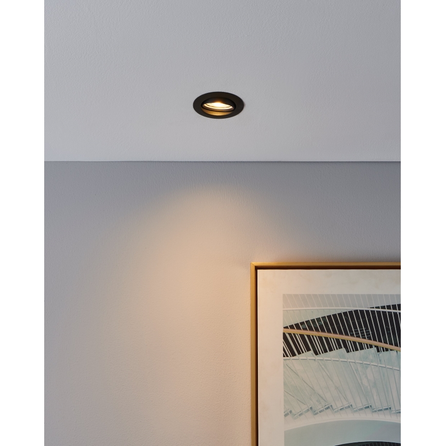 Eglo - ΣΕΤ 3x Χωνευτό Φωτιστικό LED 1xGU10/4W/230V μαύρο