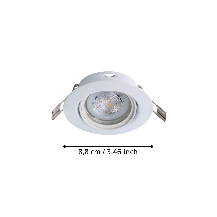 Eglo - ΣΕΤ 3x Χωνευτό Φωτιστικό LED 1xGU10/4W/230V λευκό