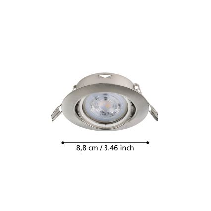 Eglo - ΣΕΤ 3x Χωνευτό Φωτιστικό LED 1xGU10/4W/230V ματ χρώμιο