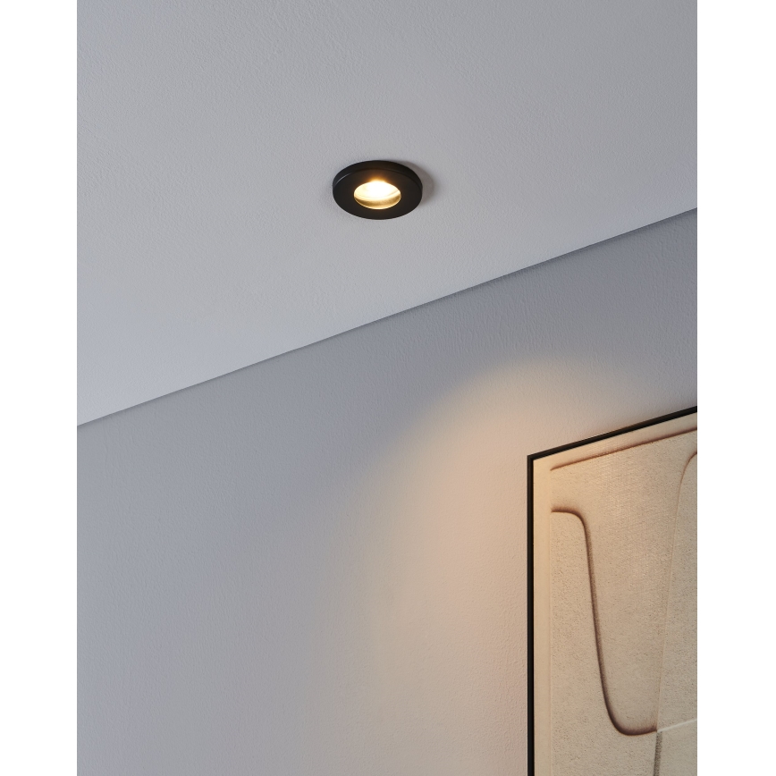 Eglo - ΣΕΤ 3xLED Χωνευτό φωτιστικό μπάνιου 1xGU10/4W/230V IP44 μαύρο