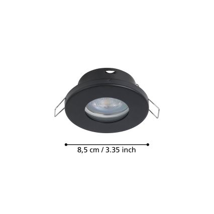 Eglo - ΣΕΤ 3xLED Χωνευτό φωτιστικό μπάνιου 1xGU10/4W/230V IP44 μαύρο