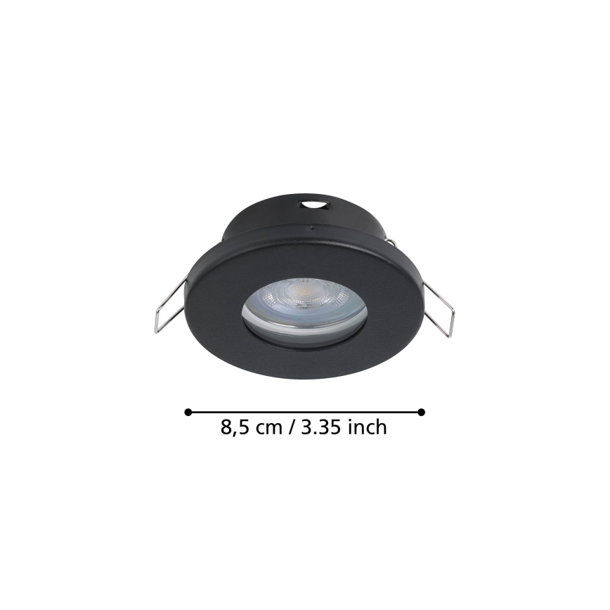 Eglo - ΣΕΤ 3xLED Χωνευτό φωτιστικό μπάνιου 1xGU10/4W/230V IP44 μαύρο